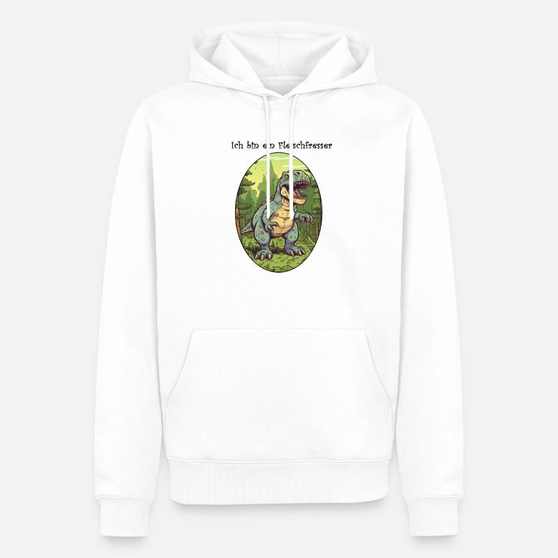 Ich bin ein Fleischfresser - Männer Premium Bio Hoodie - Weiß