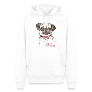 Hund - Männer Premium Bio Hoodie - Weiß - Vorne - Nico (187cm)