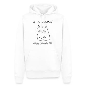 Guten Morgen? Ganz Dünnes Eis! Katze - Männer Premium Bio Hoodie - Weiß - Vorne - Nico (187cm)