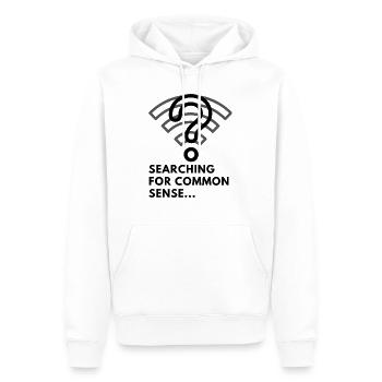 Searching for Common Sense - Men’s Premium Organic Hoodie - white - Front - Nico (187cm)