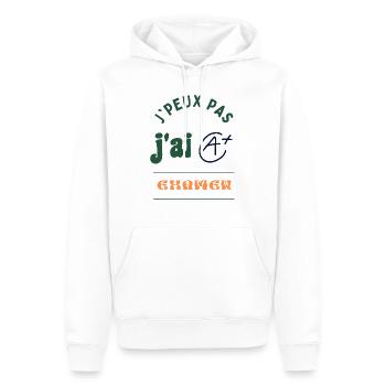 J'peux pas, j'ai examen - Sweat à capuche Premium bio Homme - blanc - Devant - Nico (187cm)