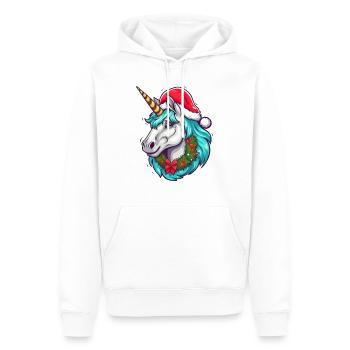 Einhorn zu Weihnachten - Männer Premium Bio Hoodie - Weiß - Vorne - Nico (187cm)