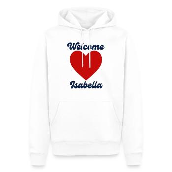 Isabella welcome - Männer Premium Bio Hoodie - Weiß - Vorne - Nico (187cm)
