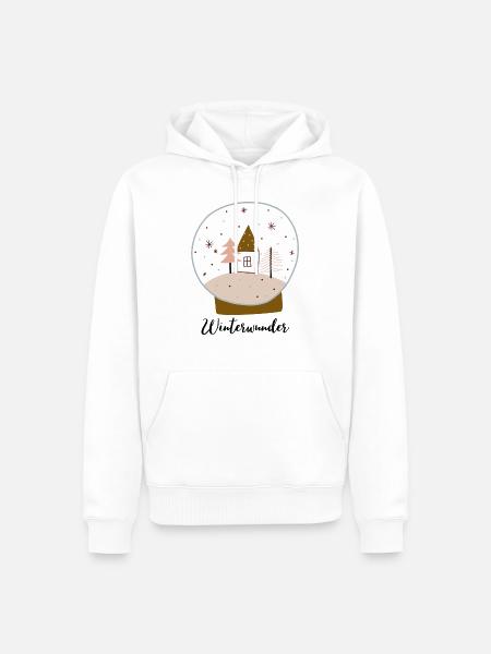 Weihnachtswunder Aufdruck Glaskugel - Männer Premium Bio Hoodie - Weiß