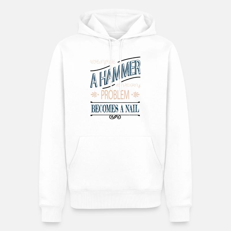 Bday Fun Tronçonneuse Outils Menuisier - Sweat à capuche Premium bio Homme - blanc