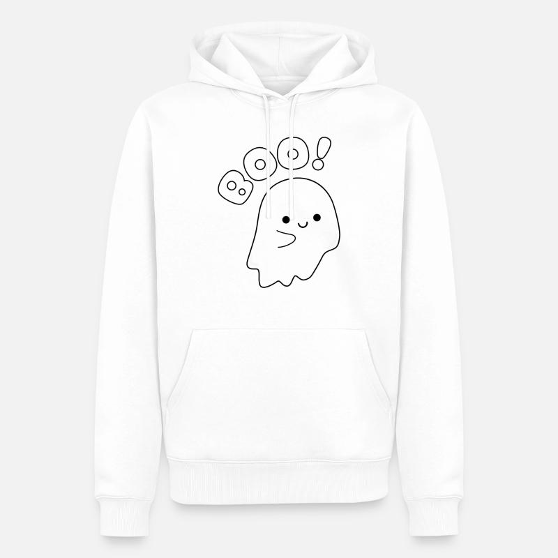 Halloween Geist - Männer Premium Bio Hoodie - Weiß
