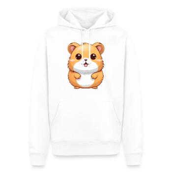 Hamster - Men’s Premium Organic Hoodie - white - Front - Nico (187cm)