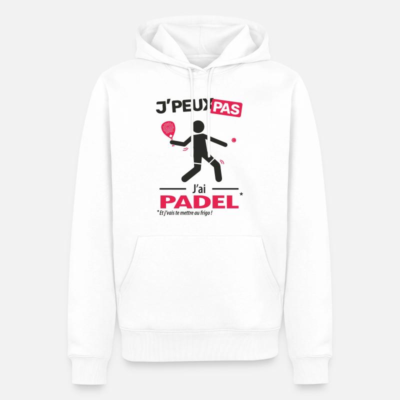 J'peux pas, j'ai padel - Sweat à capuche Premium bio Homme - blanc