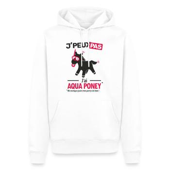 J'peux pas, j'ai aqua poney - Sweat à capuche Premium bio Homme - blanc - Devant - Nico (187cm)