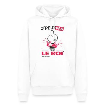 J'peux pas, j'suis le roi (version homme) - Sweat à capuche Premium bio Homme - blanc - Devant - Nico (187cm)