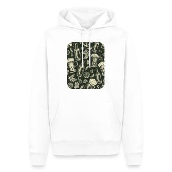 Biergarten München Oktober Bayern Bier Feiern Fest - Männer Premium Bio Hoodie - Weiß - Vorne - Nico (187cm)