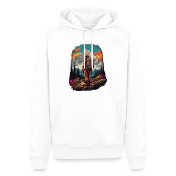 Wanderer 01 - Männer Premium Bio Hoodie - Weiß - Vorne - Nico (187cm)