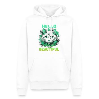 Katze schöne stilvolle Frauen bunte Kunst Kunst - Männer Premium Bio Hoodie - Weiß - Vorne - Nico (187cm)
