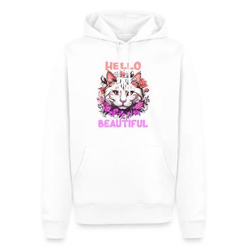 Katze schöne stilvolle Frauen bunte Kunst Kunst - Männer Premium Bio Hoodie - Weiß - Vorne - Nico (187cm)