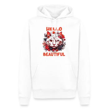 Katze schöne stilvolle Frauen bunte Kunst Kunst - Männer Premium Bio Hoodie - Weiß - Vorne - Nico (187cm)