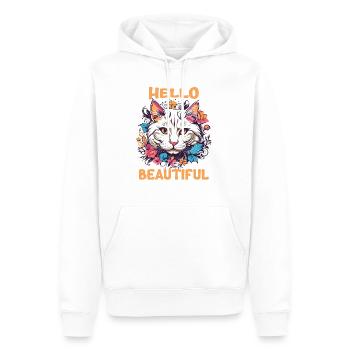 Katze schöne stilvolle Frauen bunte Kunst Kunst - Männer Premium Bio Hoodie - Weiß - Vorne - Nico (187cm)