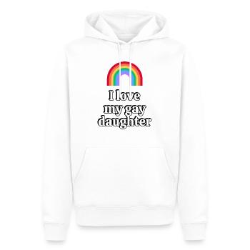 Ich liebe meine schwule Tochter - Männer Premium Bio Hoodie - Weiß - Vorne - Nico (187cm)