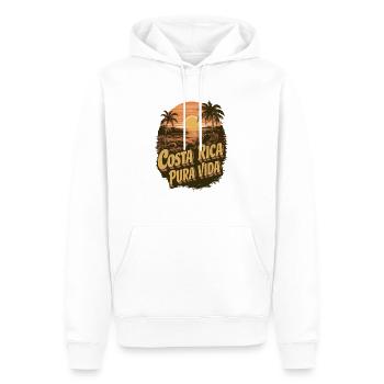 Costa Rica Pura Vida - Sweat à capuche Premium bio Homme - blanc - Devant - Nico (187cm)