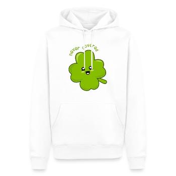 Lucky le trèfle à quatre feuilles ! - Sweat à capuche Premium bio Homme - blanc - Devant - Nico (187cm)