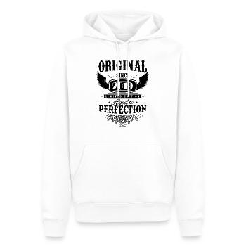 Perfection 2019 -5e anniversaire,Original - Sweat à capuche Premium bio Homme - blanc - Devant - Nico (187cm)