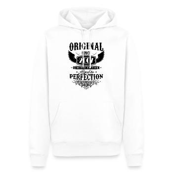 Perfection 2007 -17th Anniversary,Original - Men’s Premium Organic Hoodie - white - Front - Nico (187cm)