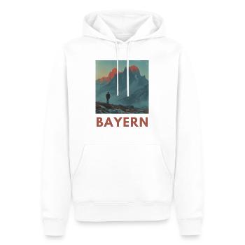 Montagnes Bavière Alpes Randonnée Trekking - Sweat à capuche Premium bio Homme - blanc - Devant - Nico (187cm)