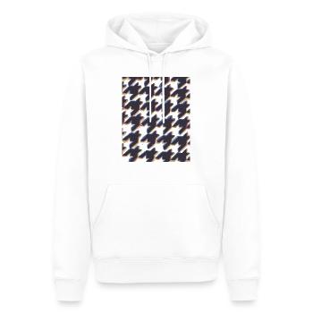 Motif pied-de-poule 3d illusion - Sweat à capuche Premium bio Homme - blanc - Devant - Nico (187cm)