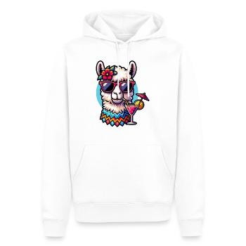 Lama Alpaga Été - Sweat à capuche Premium bio Homme - blanc - Devant - Nico (187cm)