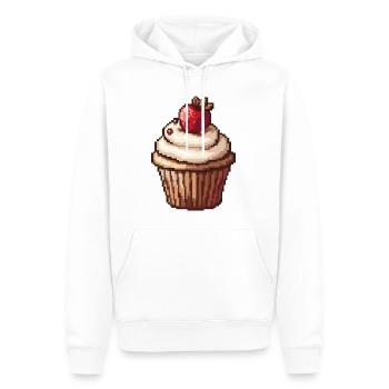 Icône de pixel de muffin - Sweat à capuche Premium bio Homme - blanc - Devant - Nico (187cm)