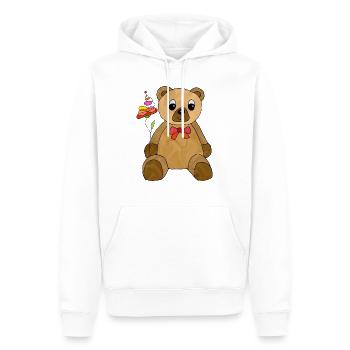 Teddybär - Männer Premium Bio Hoodie - Weiß - Vorne - Nico (187cm)