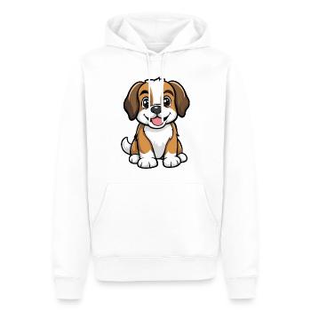 Saint Bernard Hund Comic Niedlich - Männer Premium Bio Hoodie - Weiß - Vorne - Nico (187cm)