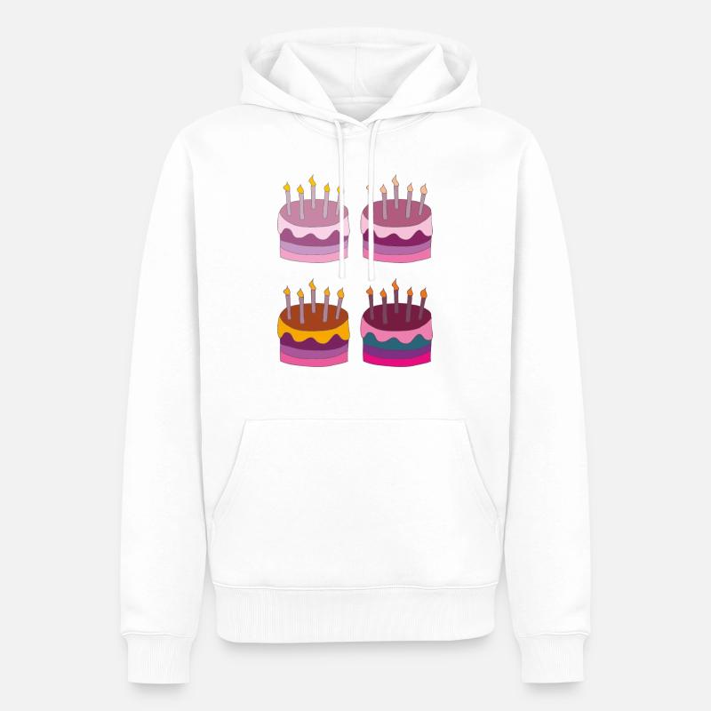 torte 4fach - Männer Premium Bio Hoodie - Weiß