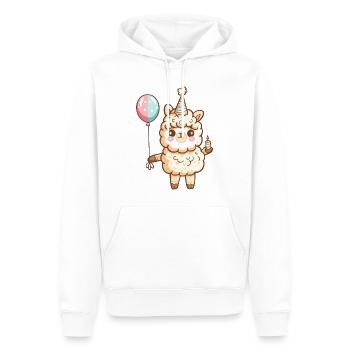 Alpaka Llama Geburtstag Comic Niedlich - Männer Premium Bio Hoodie - Weiß - Vorne - Nico (187cm)