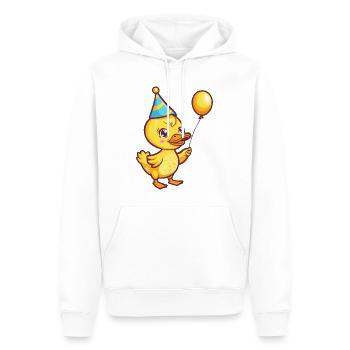 Canard Anniversaire Bande Dessinée Mignon - Sweat à capuche Premium bio Homme - blanc - Devant - Nico (187cm)