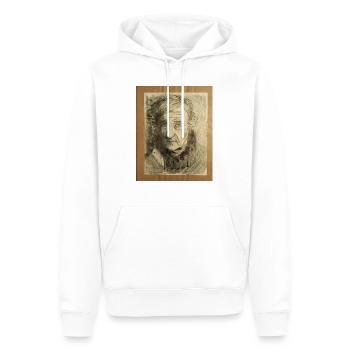 Drawing old man smiling, fun and funny picture - Men’s Premium Organic Hoodie - white - Front - Nico (187cm)