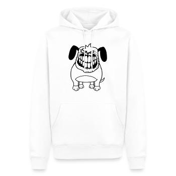 chien monstre méchant dangereux dents sourire sourire - Sweat à capuche Premium bio Homme - blanc - Devant - Nico (187cm)