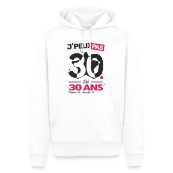 Je peux pas, j'ai 30 ans - Sweat à capuche Premium bio Homme - blanc - Devant - Nico (187cm)