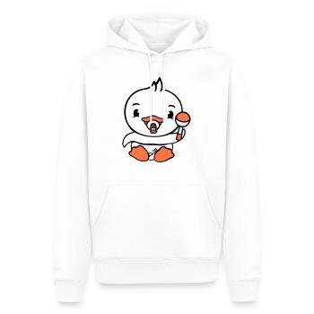 Canard Bébé Enfant Hochet Couche Mignon Sucette - Sweat à capuche Premium bio Homme - blanc - Devant - Nico (187cm)