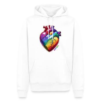 pride herz regenbogen love wins - Männer Premium Bio Hoodie - Weiß - Vorne - Nico (187cm)
