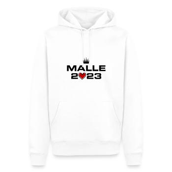 Malle 2023 Coeur - Sweat à capuche Premium bio Homme - blanc - Devant - Nico (187cm)