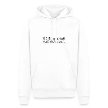 Nein, es schläft noch nicht durch. - Männer Premium Bio Hoodie - Weiß - Vorne - Nico (187cm)
