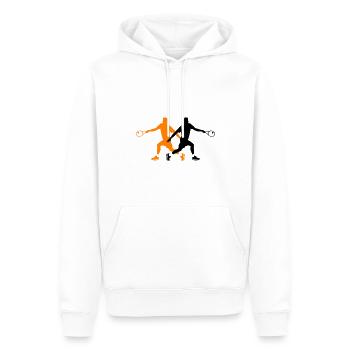 Tennis Spieler Silhouette - Männer Premium Bio Hoodie - Weiß - Vorne - Nico (187cm)