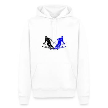 Ski Ski Homme Silhouette - Sweat à capuche Premium bio Homme - blanc - Devant - Nico (187cm)