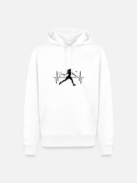 Tennis Player Pulse Frequency - Men’s Premium Organic Hoodie - white