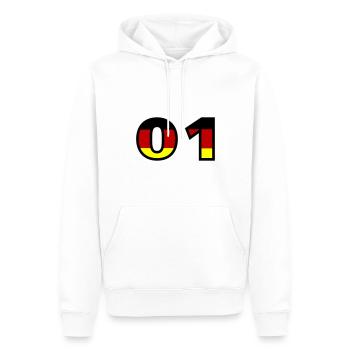 1 Number Germany Jersey - Men’s Premium Organic Hoodie - white - Front - Nico (187cm)