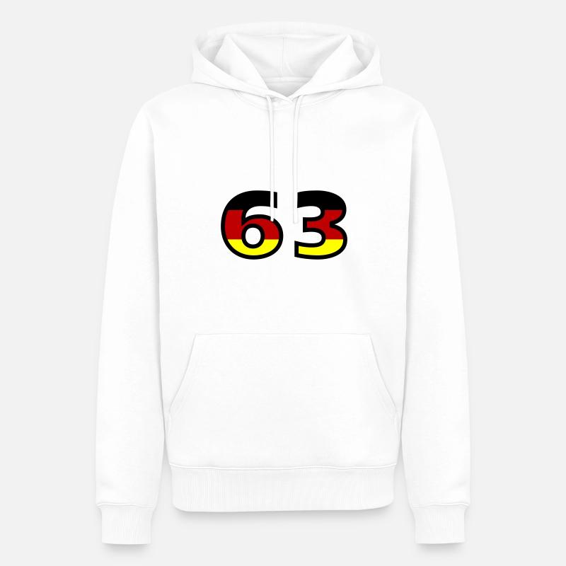 63 Numéro Allemagne Jersey - Sweat à capuche Premium bio Homme - blanc