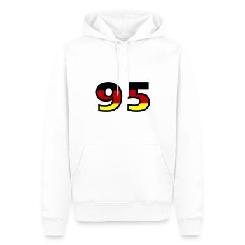 Maillot Allemagne numéro 95 - Sweat à capuche Premium bio Homme - blanc - Devant - Nico (187cm)