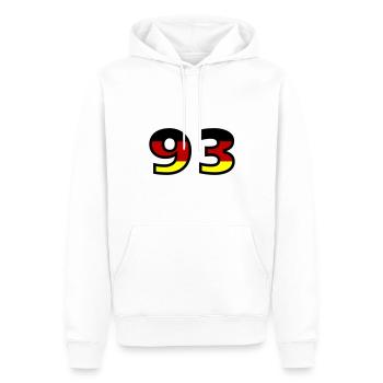 93 Numéro Allemagne Jersey - Sweat à capuche Premium bio Homme - blanc - Devant - Nico (187cm)