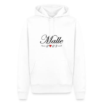 Malle 2023 Coeur - Sweat à capuche Premium bio Homme - blanc - Devant - Nico (187cm)
