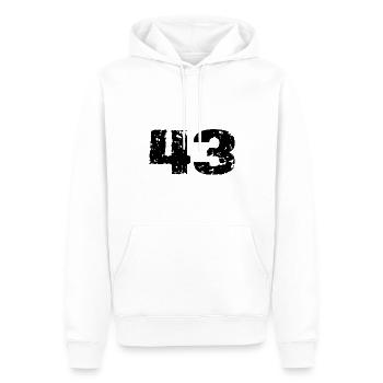 43 Maillot numéro - Sweat à capuche Premium bio Homme - blanc - Devant - Nico (187cm)